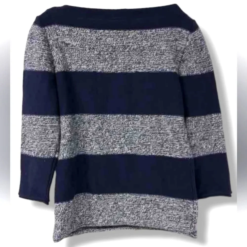 Tory BURCH Cotton & Merino Wool Knit Nautical Stripped Sweater Size Large